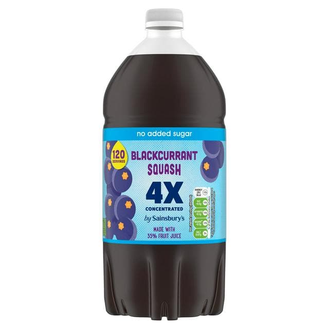 Sainsbury's Quadruple Strength Blackcurrant Squash 1.5L - gallery image 1
