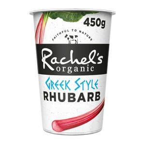 Rachel's Organic Greek Style Yogurt Rhubarb 450g