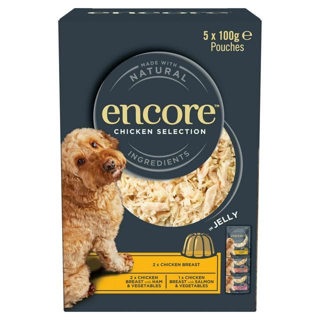Encore Chicken Selection in Jelly Dog Food 5x100g - gallery image 1