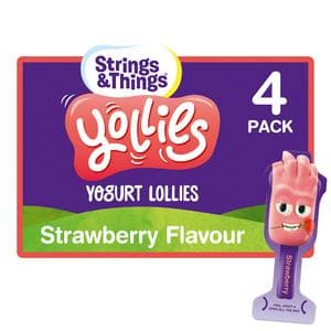 Strings & Things Yollies Yogurt Lollies Strawberry Flavour 4x25g