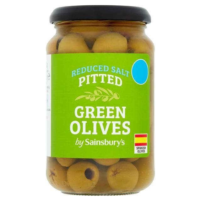 Sainsbury's Reduced Salt Pitted Green Olives 340g (150*) - gallery image 1
