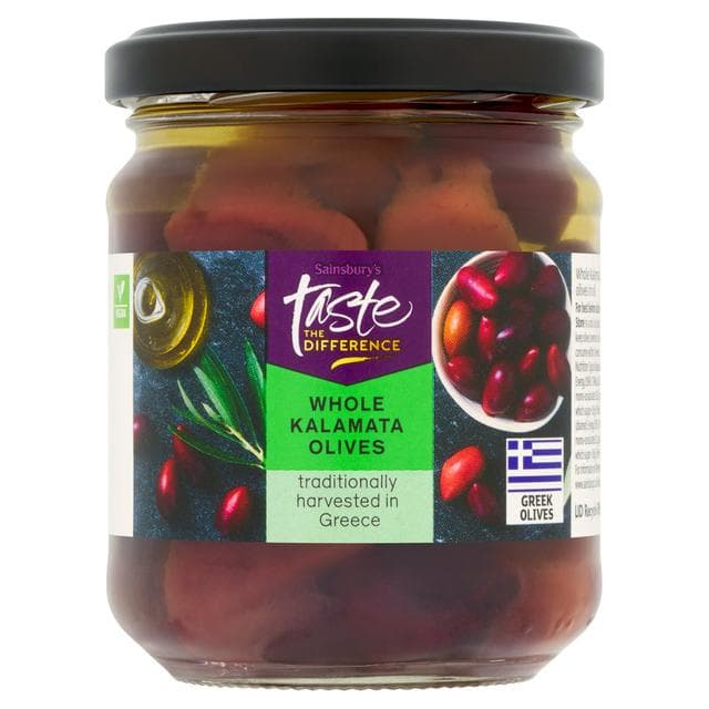 Sainsbury's 180g Whole Kalamata Olives, Taste the Difference - gallery image 1