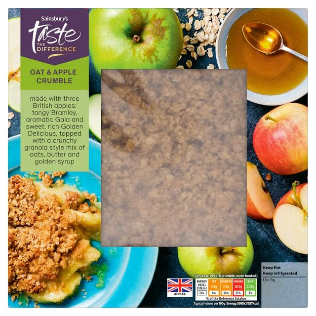 Sainsbury's Oat & Apple Crumble, Taste the Difference 500g - gallery image 1