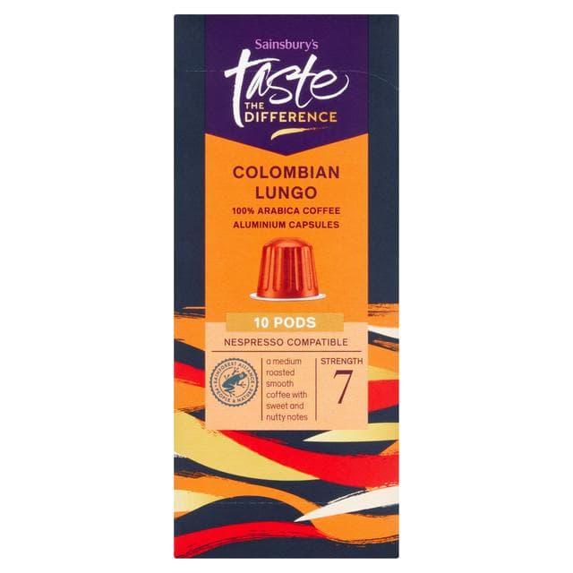 Sainsbury's Colombian Lungo, Taste the Difference x10 52g - gallery image 1