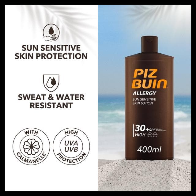 Piz Buin 400ml Allergy Sensitive Skin SPF 30 Sun Cream Moisturiser - gallery image 2
