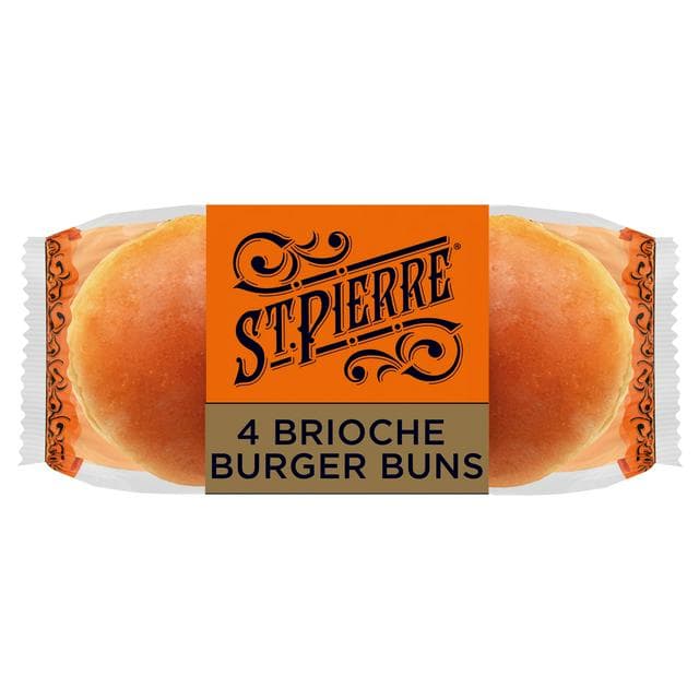 St Pierre 4 x Pre-Sliced Brioche Burger Buns - gallery image 1
