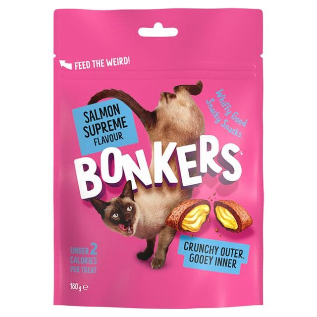 Bonkers Salmon Supreme Flavour Cat Treats 180g - gallery image 1