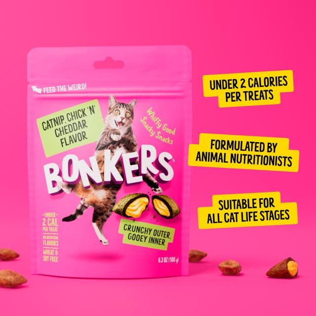 Bonkers Catnip Chick N Cheddar Flavour Cat Treats 60g - gallery image 6