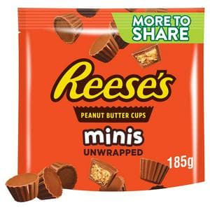 Reese's Minis Unwrapped Peanut Butter Cups More to Share Pouch 185g