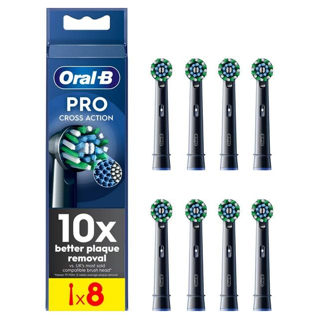 Oral-B Cross Action Electric Toothbrush Refills Black x8 - gallery image 1