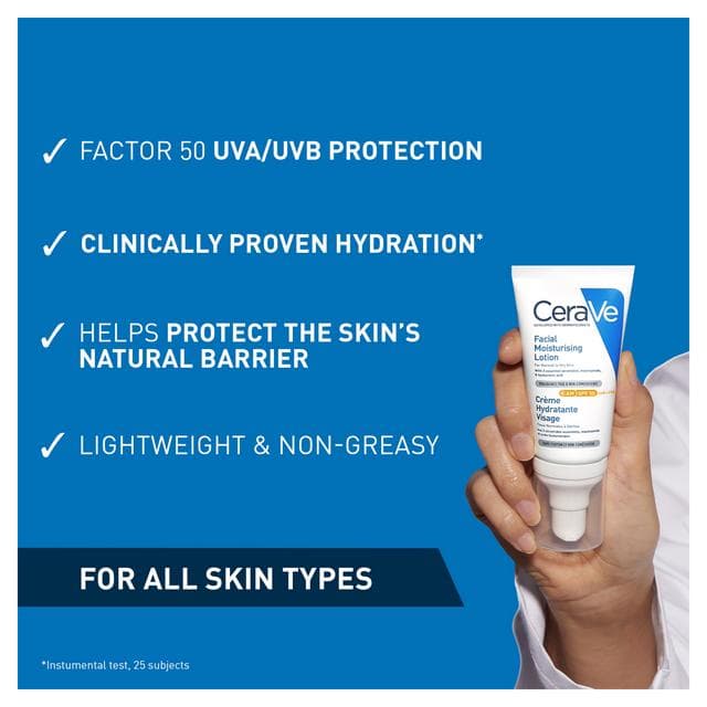 CeraVe Facial Moisturising Lotion AM SPF 50 52ml - gallery image 2
