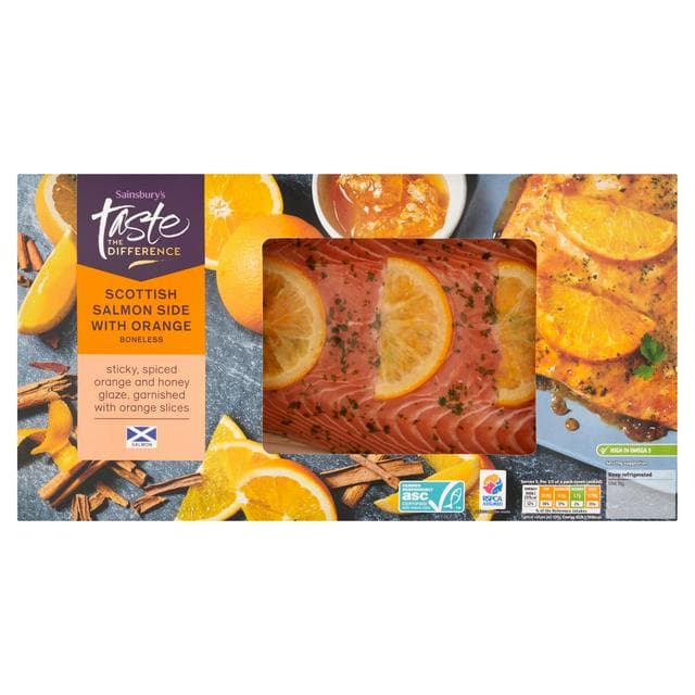 Sainsbury's Boneless Scottish Salmon Side,Taste the Difference 750g - gallery image 1