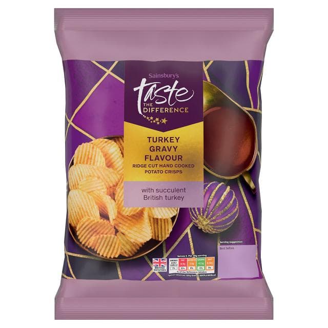 Sainsbury's Turkey Gravy Flavour Crisps, Taste the Difference 150g - gallery image 1