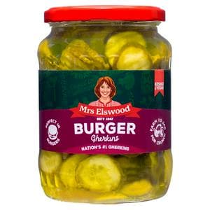 Mrs Elswood 670g Burger Gherkins (360g*)