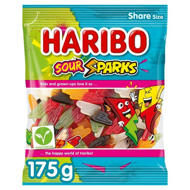Haribo Sour Sparks Sweets Sharing Bag 175g - gallery image 1