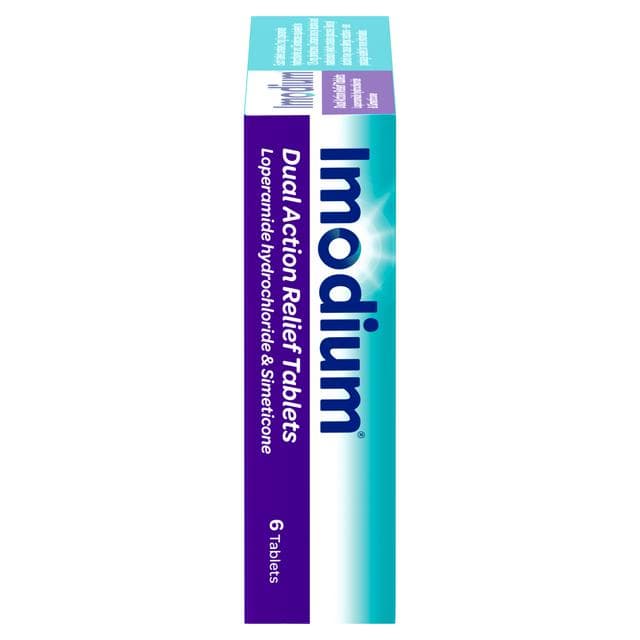 Imodium Dual Action 6 x Bloating Wind Relief Diarrhoea Cramps Tablets - gallery image 4