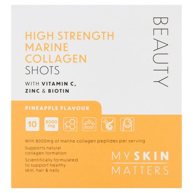 Sainsbury's Beauty High Strength Pineapple Flavour Marine Collagen Shots x10 - gallery image 1