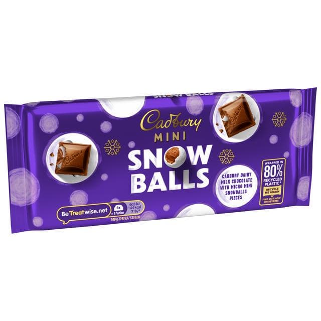 Cadbury Dairy Milk 110g Mini Snowballs Chocolate Bar - gallery image 4