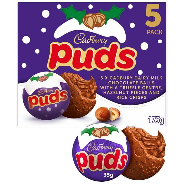 Cadbury Dairy Milk Puds 5 x Chocolate Christmas Multipack 175g - gallery image 1