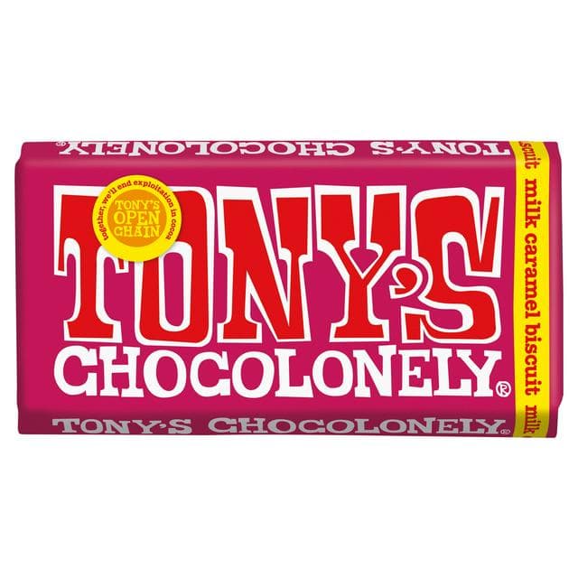 Tony's Chocolonely Fairtrade Milk Caramel Biscuit 180g - gallery image 1