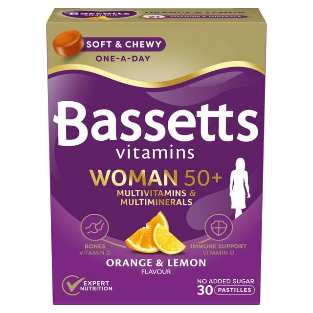 Bassetts Vitamins Woman 50+ Multivitamins & Multiminerals Orange & Lemon Flavour Pastilles x30 - gallery image 1