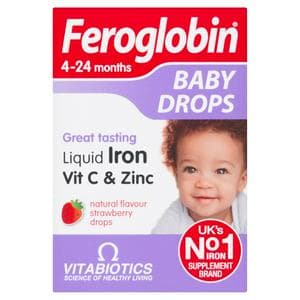Feroglobin Natural Flavour Strawberry Baby Drops 4-24 Months 30ml