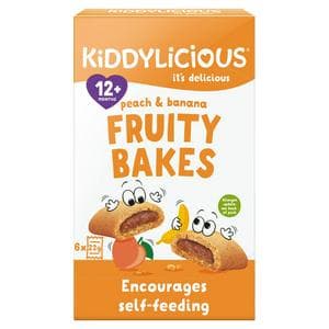 Kiddylicious Peach & Banana Fruity Bakes Baby Snacks 6x22g