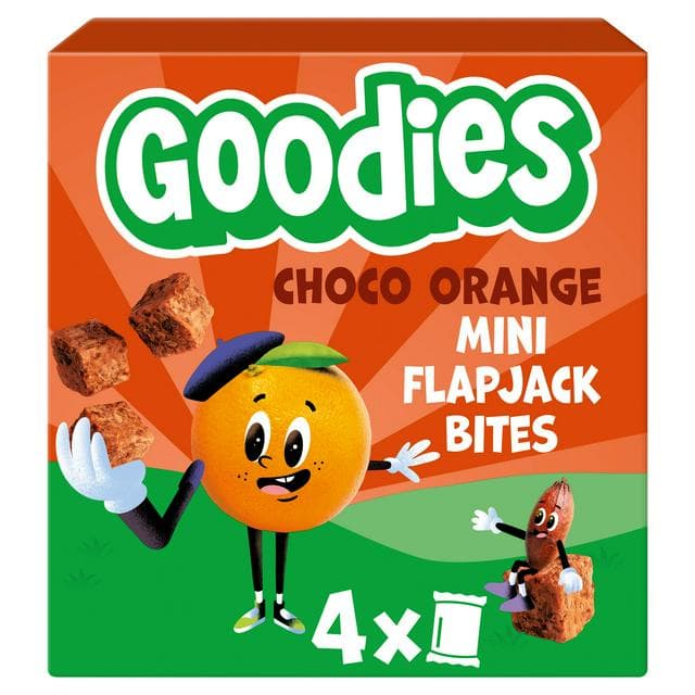 Goodies Chocolate Orange Mini Flapjack Oat Bar Bites Kids Snacks Multipack 4 x 23g - gallery image 1