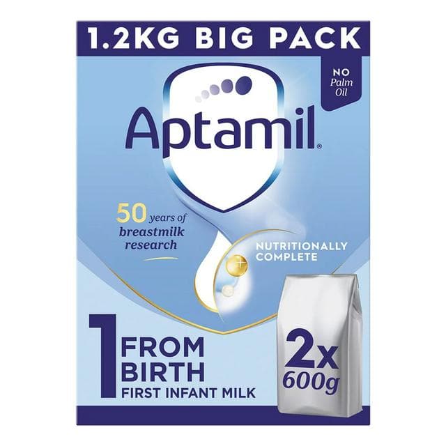 Aptamil 1 First Infant Baby Milk Formula Powder From Birth Big Pack 1.2kg - gallery image 1