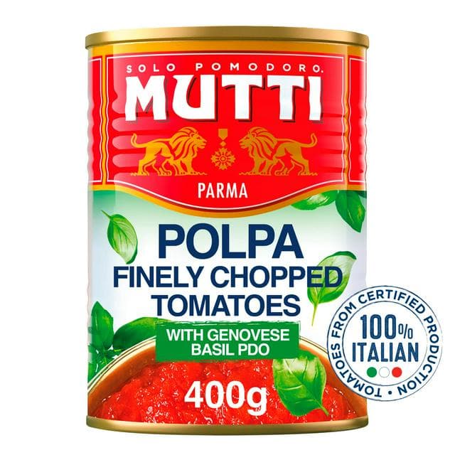 Mutti Finely Chopped Tomatoes with Basil 400g - gallery image 1