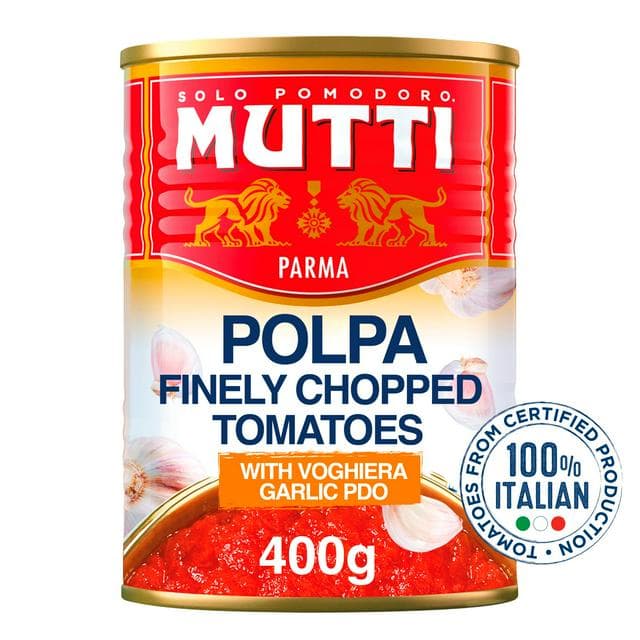 Mutti Finely Chopped Tomatoes with Garlic 400g - gallery image 1