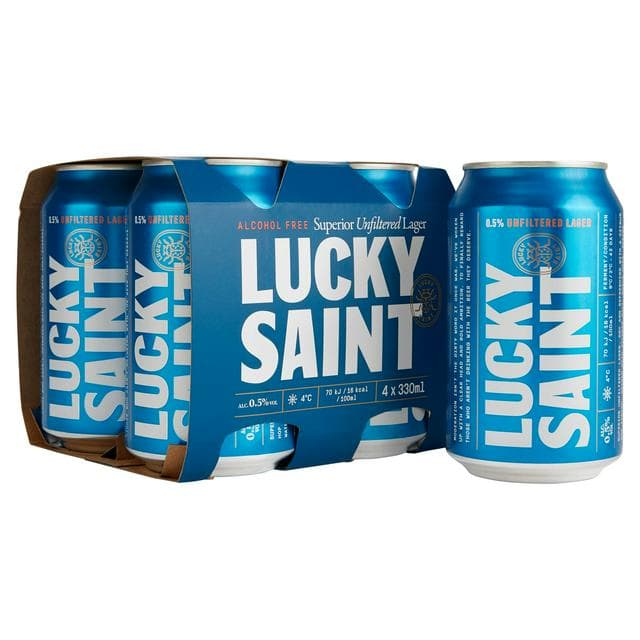 Lucky Saint 0.5% Low Alcohol Lager 4 x 330ml - gallery image 1