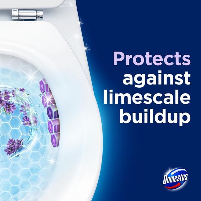 Domestos Power 5 Lavender Toilet Freshener Rim Block Cleaner Duo Pack 2x50g - gallery image 4