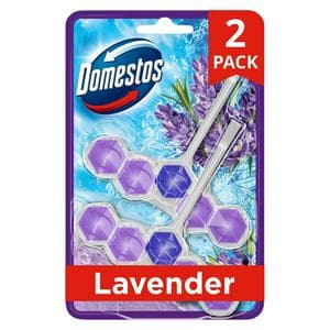 Domestos Power 5 Lavender Toilet Freshener Rim Block Cleaner Duo Pack 2x50g