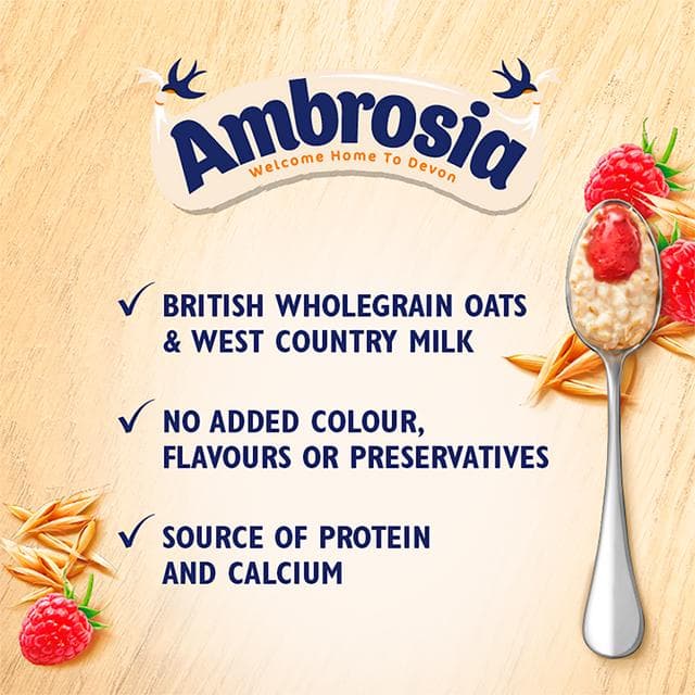 Ambrosia Ready to Eat Porridge Oat Cereal Pot Raspberry Layer 210g - gallery image 2