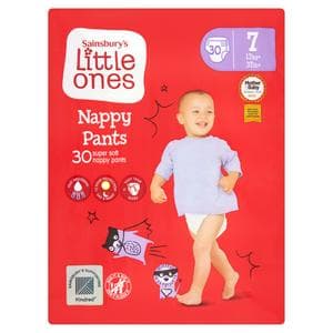 Sainsbury's Little Ones Nappy Pants Size 7, 17kg+ x30