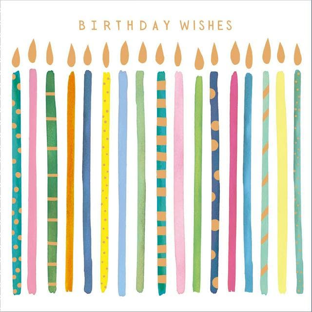 Sainsbury's Happy Birthday Wishes Card Rainbow Candles Greeting Card - gallery image 1