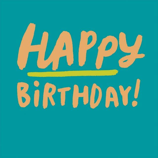 Sainsbury's Happy Birthday Card with Gold Text on a Teal Background Blank Inside for Own Message - gallery image 1