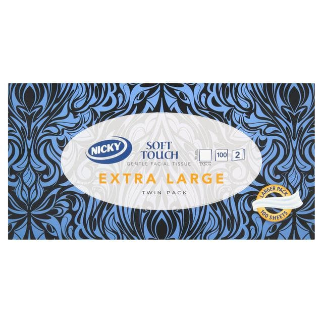 Nicky 2 x 100 Sheets XL Soft Touch Tissues - gallery image 1
