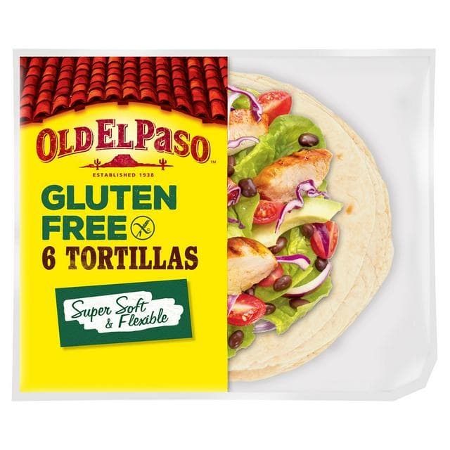 Old El Paso Mexican Gluten Free Regular Original Tortilla Wraps x6 216g - gallery image 1