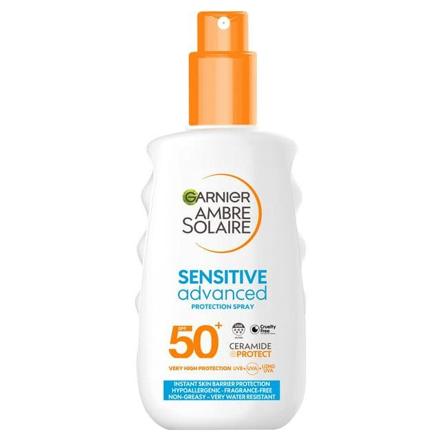 Garnier Ambre Solaire 150ml SPF 50+ Sensitive Sun Cream Spray - gallery image 1