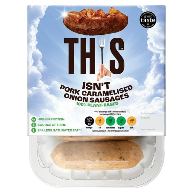 This Isn't Pork Plant Based Caramelised Onion Sausages 270g - gallery image 1
