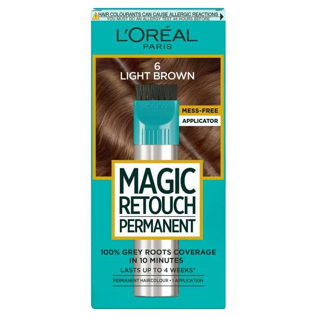 L'Oréal Magic Retouch Permanent Root Concealer Touching Up Light Brown 6 Grey Hair Dye - gallery image 1