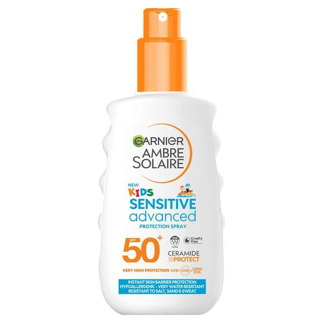 Garnier Ambre Solaire Kids 150ml SPF 50 Sensitive Sun Cream Spray - gallery image 1
