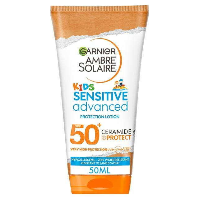 Garnier Ambre Solaire Kids 175ml SPF 50+ Sensitive Sun Cream Lotion - gallery image 1