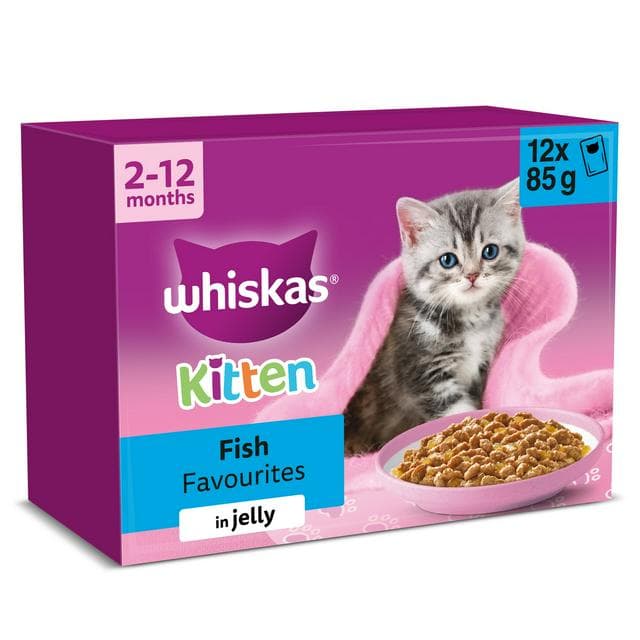 Whiskas Fish Favourites in Jelly Kitten Wet Cat Food Pouches 12 x 85g - gallery image 1