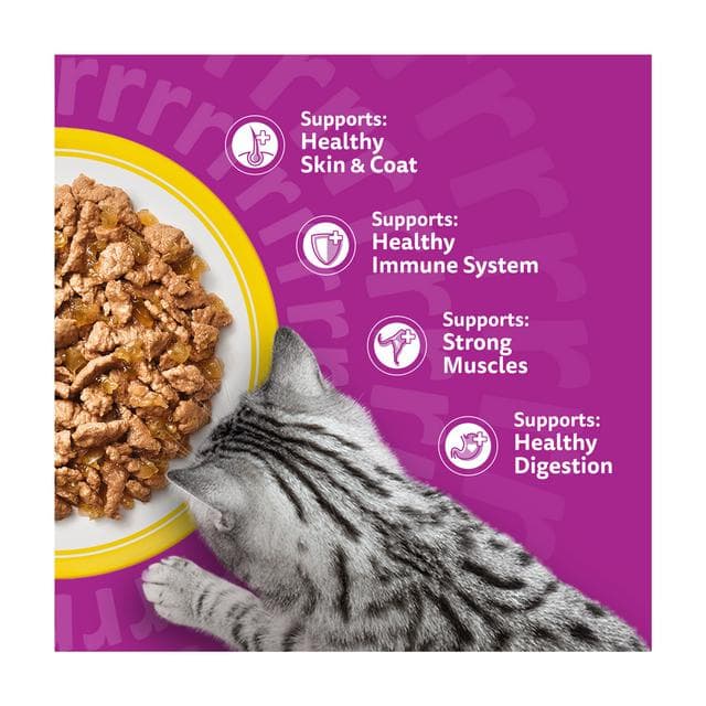 Whiskas 1+ Poultry Feasts in Jelly Adult Wet Cat Food Pouches 12 x 85g - gallery image 3
