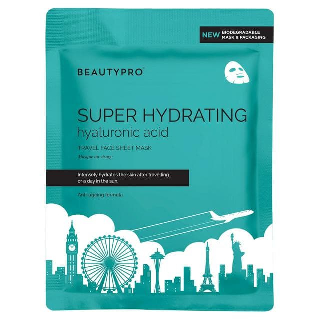 BeautyPro Super Hydrating Hyaluronic Acid Travel Face Sheet Mask 22ml - gallery image 1