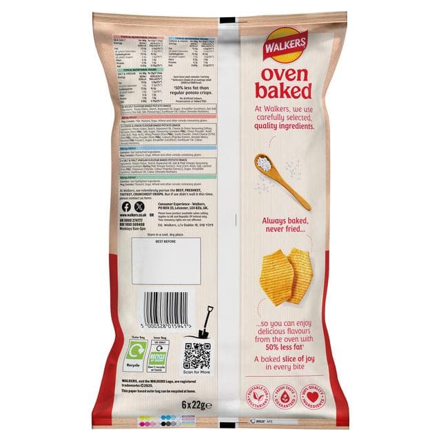 Walkers Baked Variety Multipack Crisps Snacks 6x22g - gallery image 4