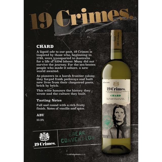 19 Crimes Chard White Wine 75cl - gallery image 5